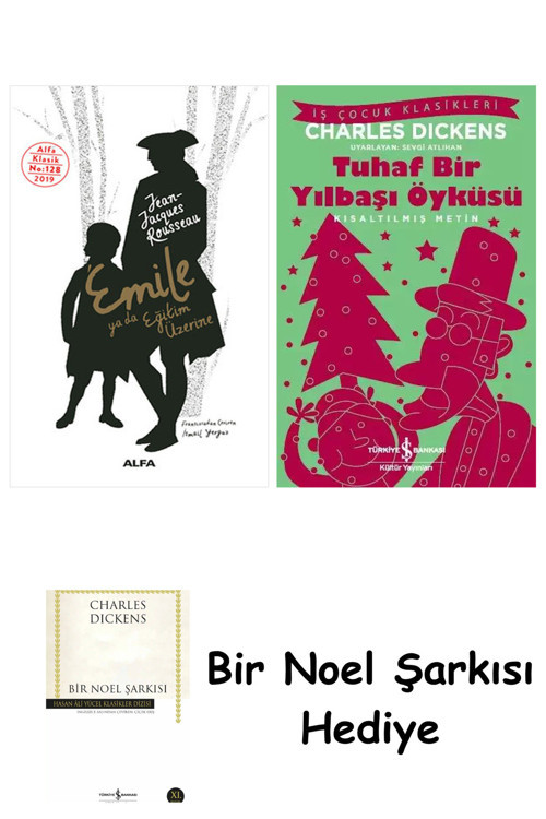 İş Bankası Kültür Yayınları Emile Ya Da Eğitim Üzerine + Tuhaf Bir Yılbaşı Öyküsü + Bir Noel Şarkısı