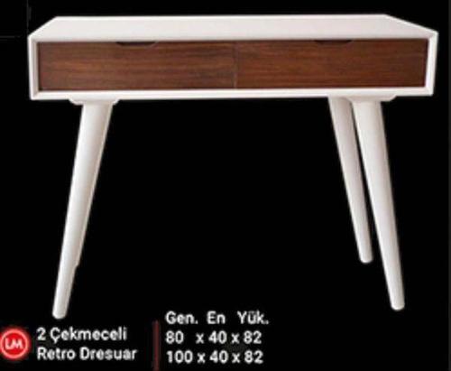 Dresuar 13503 Torna Model Kayın RETRO ayak MDF tabla Beyaz CEVİZ uyum El Yapı