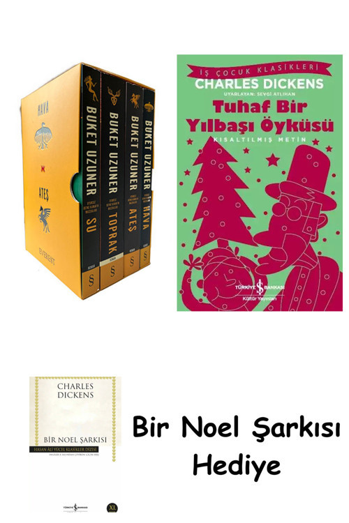 İş Bankası Kültür Yayınları Buket Uzuner Tabiat Dörtlemesi Set + Tuhaf Bir Yılbaşı Öyküsü + Bir Noel Şarkısı