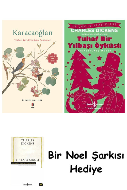 İş Bankası Kültür Yayınları Karacaoğlan + Tuhaf Bir Yılbaşı Öyküsü + Bir Noel Şarkısı