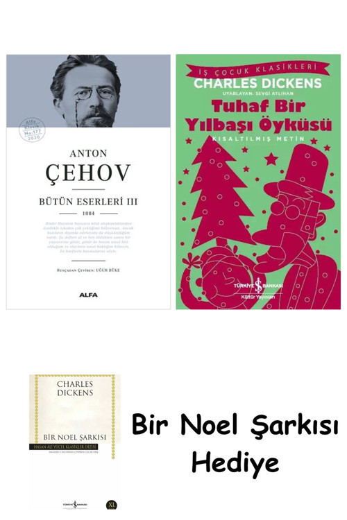 İş Bankası Kültür Yayınları Anton Çehov Bütün Eserleri 3 (Ciltli) + Tuhaf Bir Yılbaşı Öyküsü + Bir Noel Şarkısı