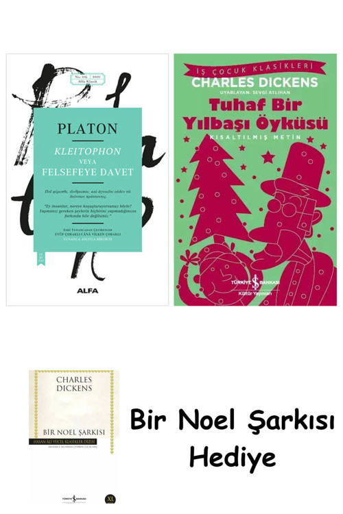 İş Bankası Kültür Yayınları Kleitophon Veya Felsefeye Davet + Tuhaf Bir Yılbaşı Öyküsü + Bir Noel Şarkısı