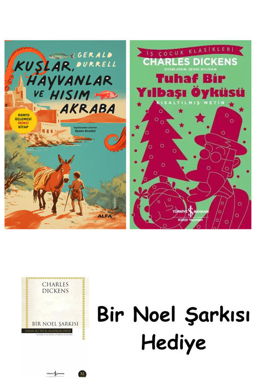 İş Bankası Kültür Yayınları Kuşlar Hayvanlar Ve Hısım Akraba + Tuhaf Bir Yılbaşı Öyküsü + Bir Noel Şarkısı