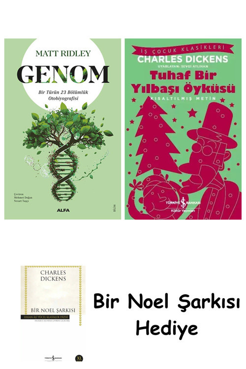 İş Bankası Kültür Yayınları Genom + Tuhaf Bir Yılbaşı Öyküsü + Bir Noel Şarkısı