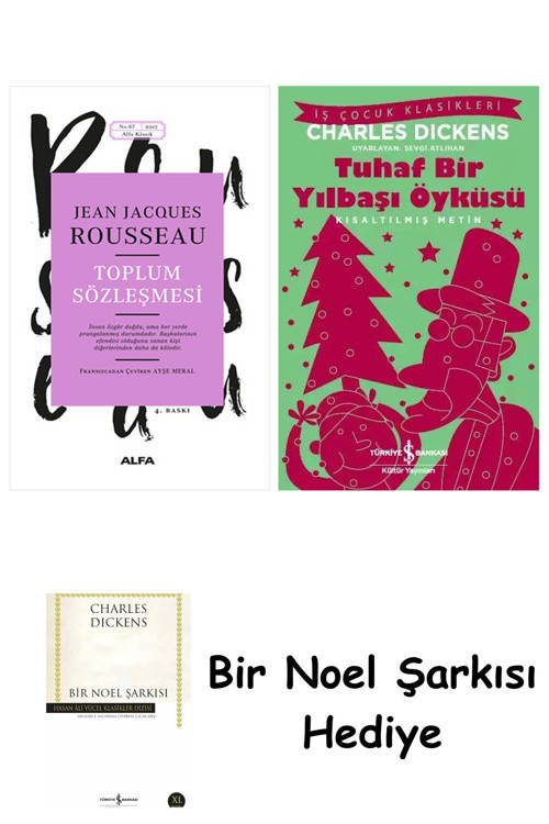 İş Bankası Kültür Yayınları Toplum Sözleşmesi + Tuhaf Bir Yılbaşı Öyküsü + Bir Noel Şarkısı