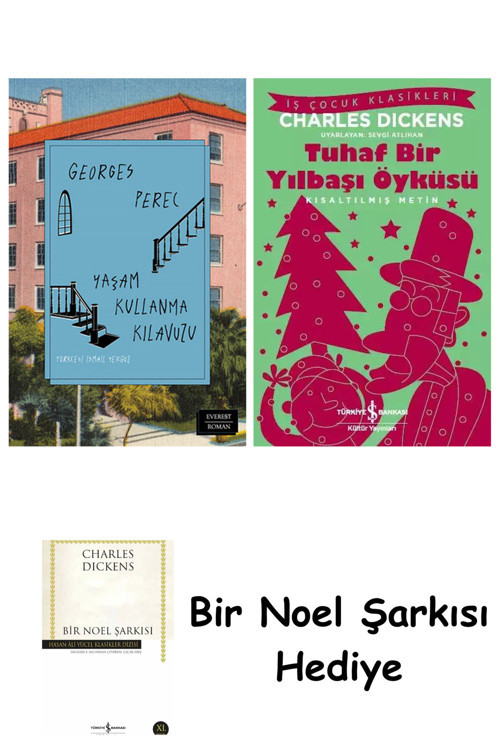 İş Bankası Kültür Yayınları Yaşam Kullanma Kılavuzu (Ciltli) + Tuhaf Bir Yılbaşı Öyküsü + Bir Noel Şarkısı