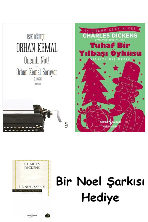 İş Bankası Kültür Yayınları Önemli Not! - Orhan Kemal Soruyor (2 Kitap Bir Arada) + Tuhaf Bir Yılbaşı Öyküsü + Bir Noel Şarkısı