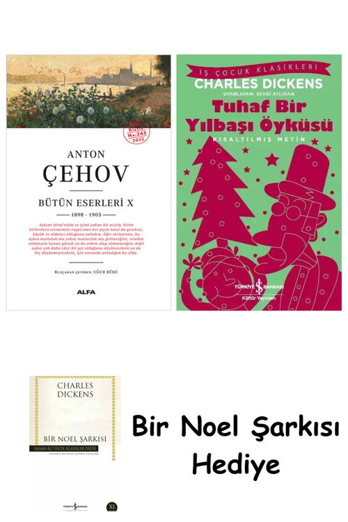 İş Bankası Kültür Yayınları Anton Çehov Bütün Eserleri 10 + Tuhaf Bir Yılbaşı Öyküsü + Bir Noel Şarkısı