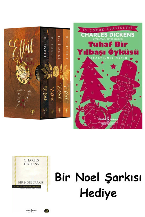 İş Bankası Kültür Yayınları Eflâl Serisi - 4 Kitap Takım Kutulu Set + Tuhaf Bir Yılbaşı Öyküsü + Bir Noel Şarkısı
