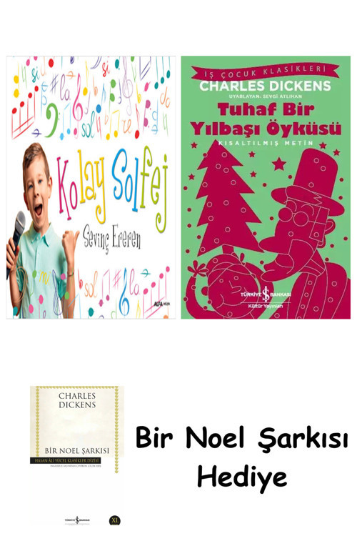 İş Bankası Kültür Yayınları Kolay Solfej + Tuhaf Bir Yılbaşı Öyküsü + Bir Noel Şarkısı