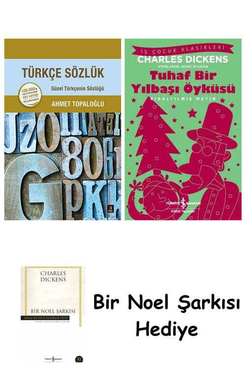 İş Bankası Kültür Yayınları Türkçe Sözlük (Ciltli) + Tuhaf Bir Yılbaşı Öyküsü + Bir Noel Şarkısı