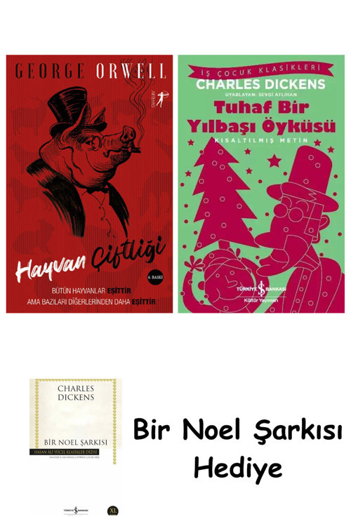 İş Bankası Kültür Yayınları Hayvan Çiftliği + Tuhaf Bir Yılbaşı Öyküsü + Bir Noel Şarkısı