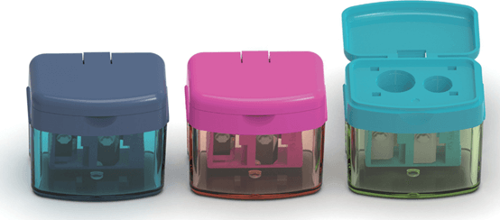 Mini Box Trendy Çift Gözlü Kalemtıraş Ana Renkler / 382901