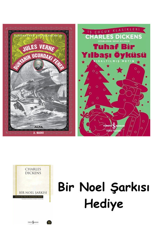 İş Bankası Kültür Yayınları Dünyanın Ucundaki Fener + Tuhaf Bir Yılbaşı Öyküsü + Bir Noel Şarkısı