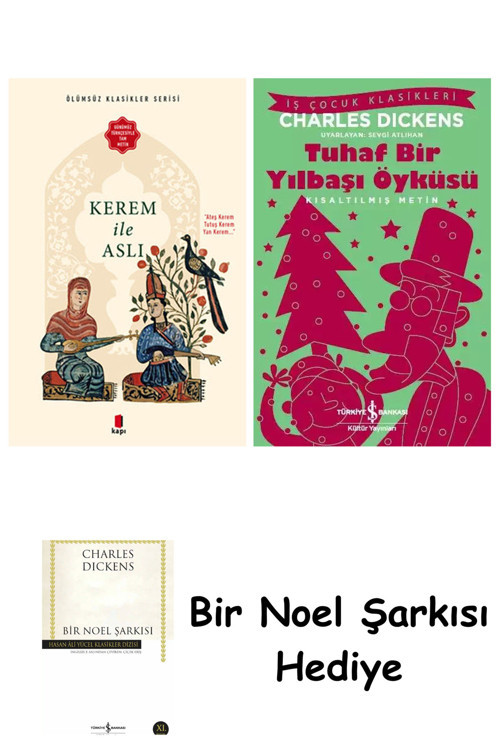 İş Bankası Kültür Yayınları Kerem İle Aslı + Tuhaf Bir Yılbaşı Öyküsü + Bir Noel Şarkısı