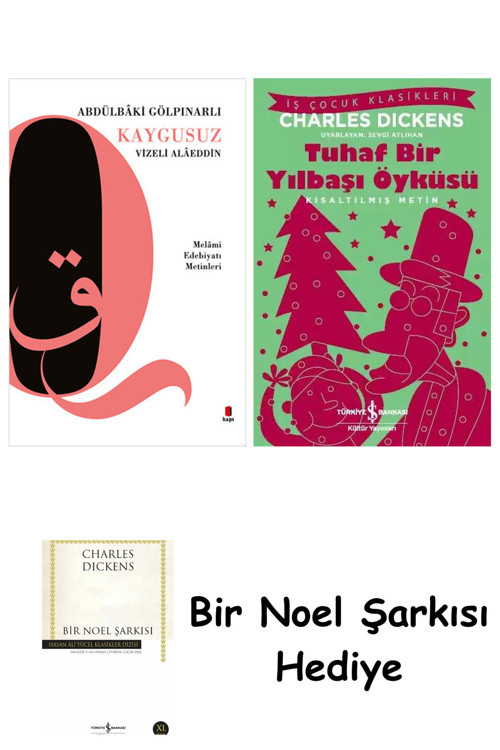 İş Bankası Kültür Yayınları Kaygusuz Vizeli Alaeddin + Tuhaf Bir Yılbaşı Öyküsü + Bir Noel Şarkısı