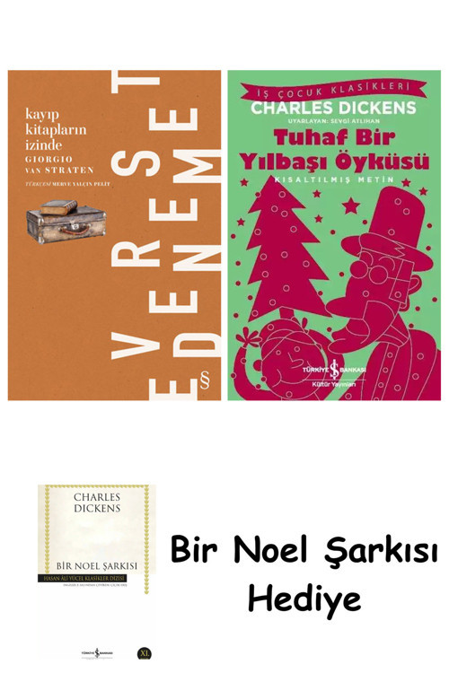 İş Bankası Kültür Yayınları Kayıp Kitapların İzinde + Tuhaf Bir Yılbaşı Öyküsü + Bir Noel Şarkısı