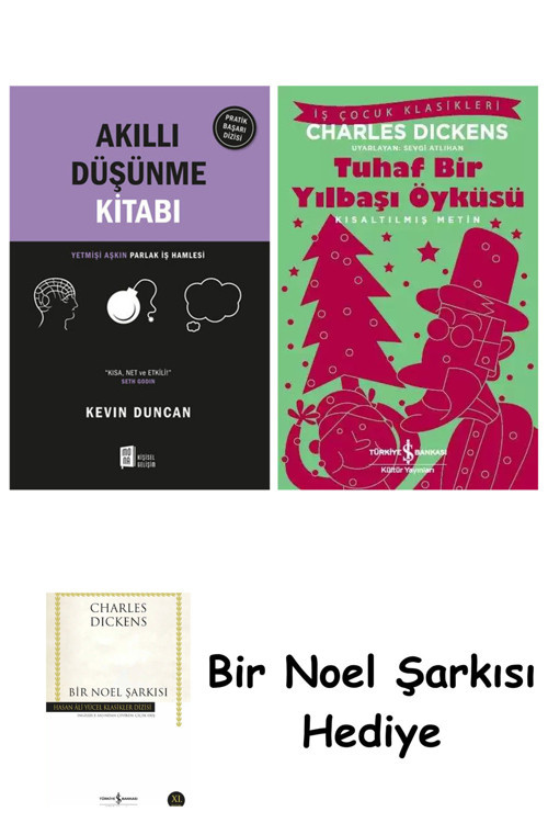 İş Bankası Kültür Yayınları Akıllı Düşünme Kitabı + Tuhaf Bir Yılbaşı Öyküsü + Bir Noel Şarkısı