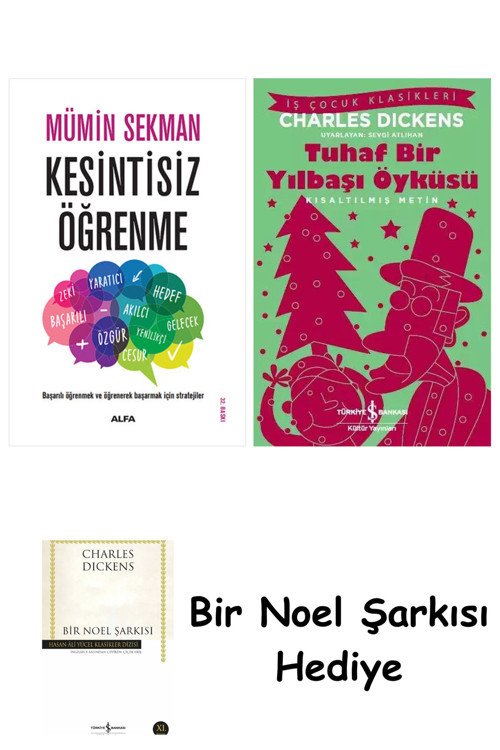 İş Bankası Kültür Yayınları Kesintisiz Öğrenme + Tuhaf Bir Yılbaşı Öyküsü + Bir Noel Şarkısı