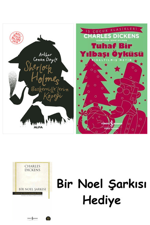 İş Bankası Kültür Yayınları Sherlock Holmes - Baskerville'Lerin Köpeği + Tuhaf Bir Yılbaşı Öyküsü + Bir Noel Şarkısı