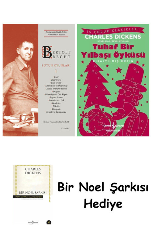İş Bankası Kültür Yayınları Bertolt Brecht - Bütün Oyunları 1 (Ciltli) + Tuhaf Bir Yılbaşı Öyküsü + Bir Noel Şarkısı
