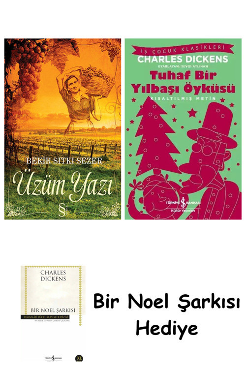 İş Bankası Kültür Yayınları Üzüm Yazı + Tuhaf Bir Yılbaşı Öyküsü + Bir Noel Şarkısı