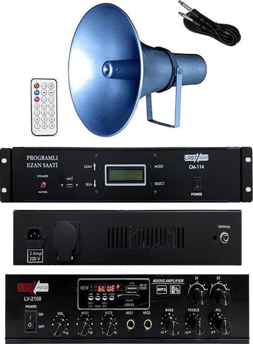 Ekonomik Set-2 Ezanmatik 100W Amfi ve Hoparlör Seti