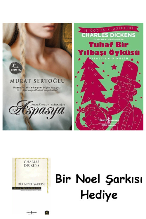 İş Bankası Kültür Yayınları Aspasya (Cep Boy) + Tuhaf Bir Yılbaşı Öyküsü + Bir Noel Şarkısı
