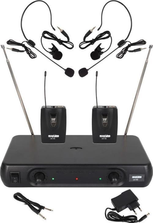 LM-102YY Çiftli Yaka ve Headset Tipi VHF Telsiz Kablosuz Mikrofon