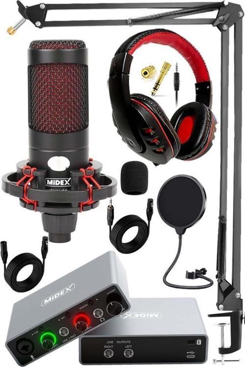 Central-GR Pack-2 Stüdyo Kayıt Ekipmanları GLX-700GR Ses Kartı CXN-30 Stüdyo Mikrofon
