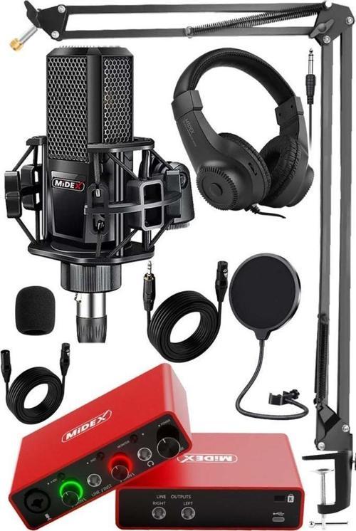 Central-RD Pack-1 Stüdyo Kayıt Ekipmanları GLX-700RD Ses Kartı MX-2020 Stüdyo Mikrofon