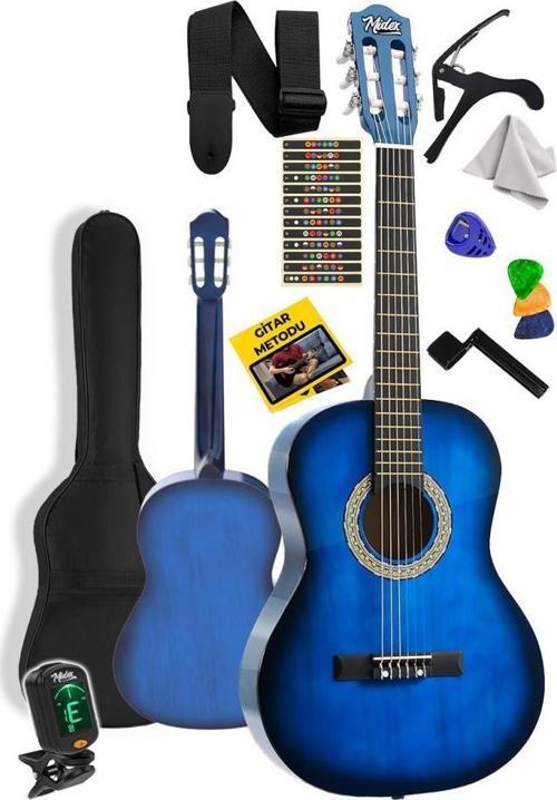 CG-36BL-PAK Kaliteli 36 İnç 3/4 Juniur Çocuk Gitarı 8-12 Yaş Arası (Tuner Çanta Capo Askı Nota Sticker Pena Metod)