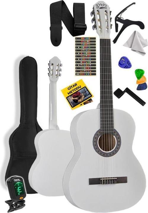 CG-36WH-PAK Kaliteli 36 İnç 3/4 Juniur Çocuk Gitarı 8-12 Yaş Arası (Tuner Çanta Capo Askı Nota Sticker Pena Metod)