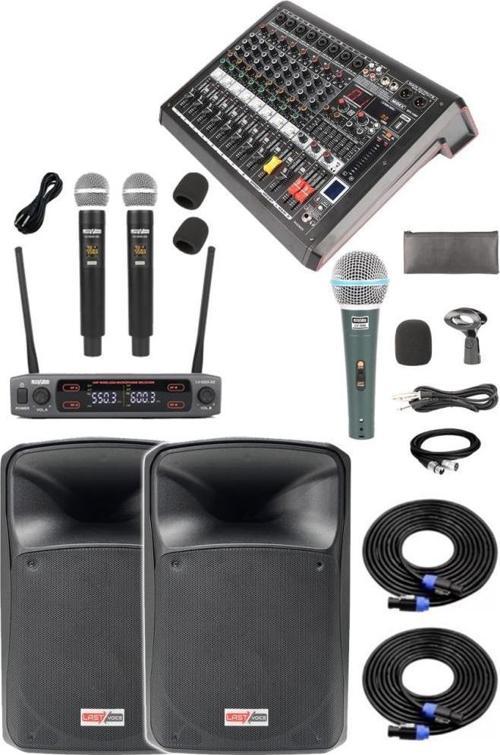Extreme Paket-1 Mixer Hoparlör Mikrofon Full Ses Sistemi Seti