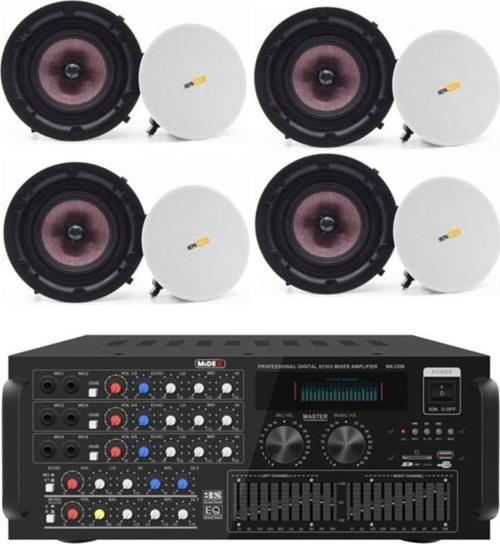 Upper Segment Paket-4 Üst Segment Tavan Hoparlör ve Mikser Amfi Seti ( 1 AMFİ + 4 HOPARLÖR)