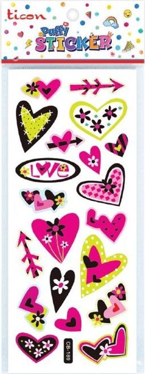 Puffy Sticker Kalp Tps-004/6 348886 (20 Li Paket)