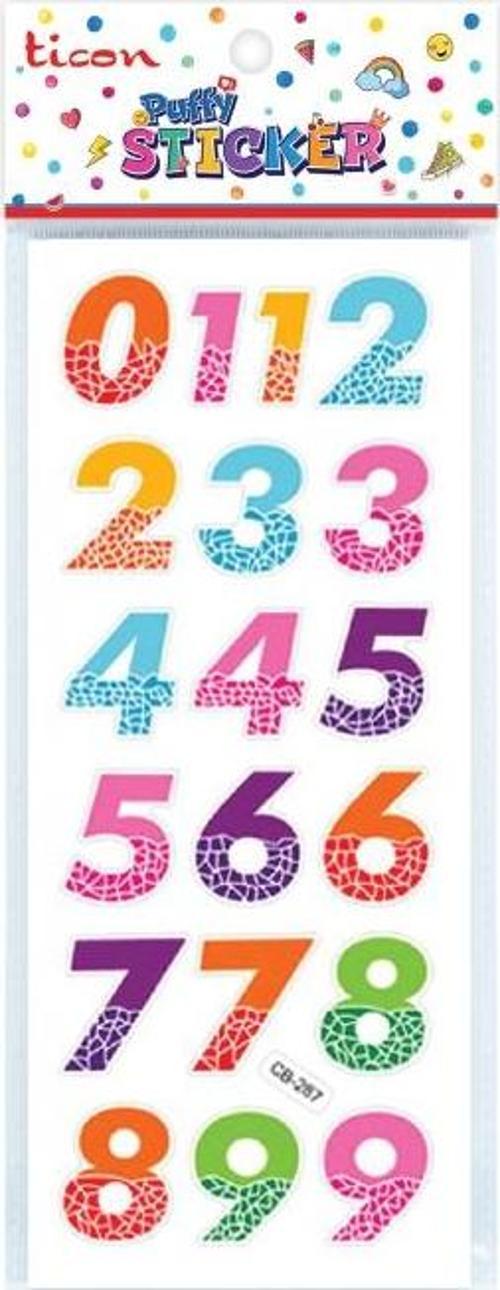 Puffy Sticker Rakam Tps-006/1 348893 (20 Li Paket)
