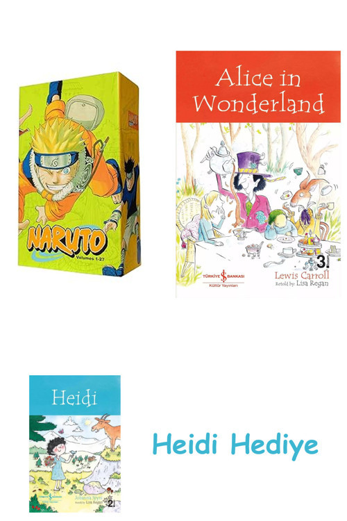 Bloomsbury Naruto Box Set 1: Volumes 1-27 With Premium: Volume 1 + Alice İn Wonderland + Heidi