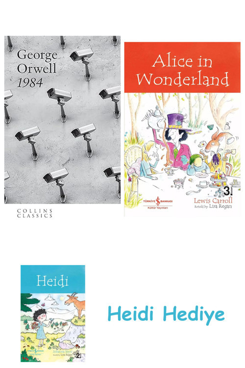 Bloomsbury 1984 Nineteen Eighty-Four: Collins Classics + Alice İn Wonderland + Heidi
