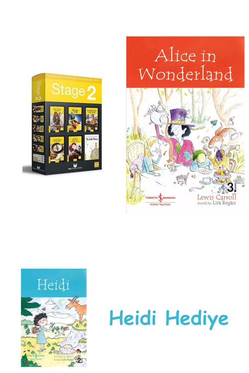 Bloomsbury İngilizce Hikaye Seti Stage 2 (6 Kitap Takım) + Alice İn Wonderland + Heidi