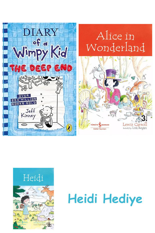 Bloomsbury Diary Of A Wimpy Kid: The Deep End (Book 15) + Alice İn Wonderland + Heidi