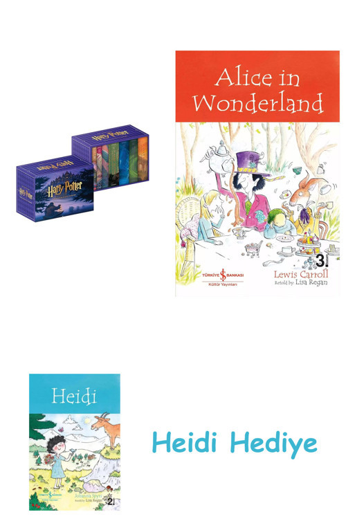 Bloomsbury Harry Potter Hardcover Boxed Set: Books 1-7 (Slipcase) + Alice İn Wonderland + Heidi