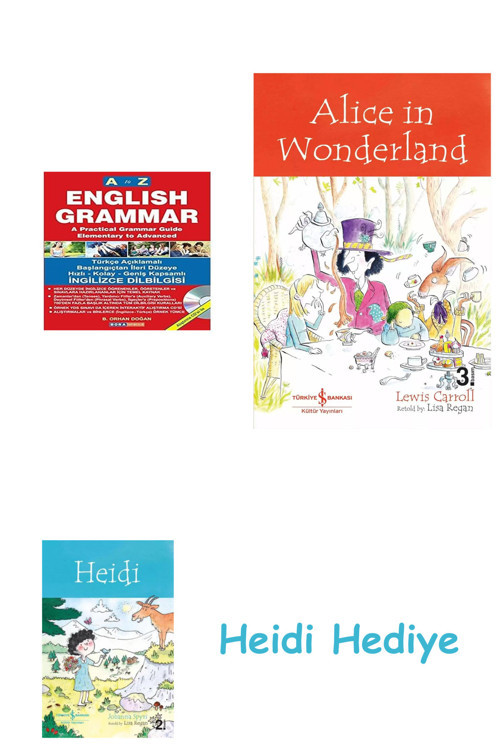 Bloomsbury A'Dan Z'Ye İngilizce Dilbilgisi (2 Renkli Baskı): Alıştırma Cd'Si İle + Alice İn Wonderland + Heidi