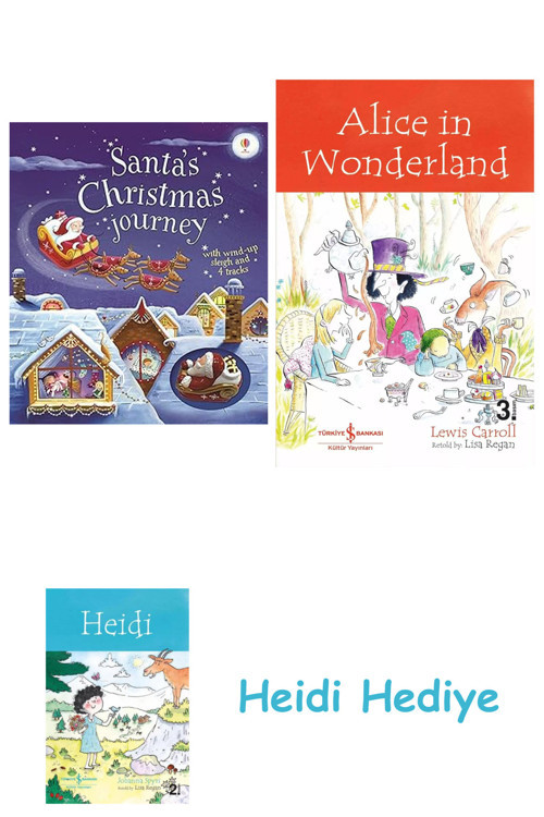 Bloomsbury Santa'S Christmas Journey With Wind-Up Sleigh (Wind-Up Books) + Alice İn Wonderland + Heidi