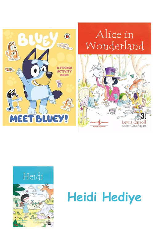 Bloomsbury Bluey: Meet Bluey! Sticker Activity Book + Alice İn Wonderland + Heidi
