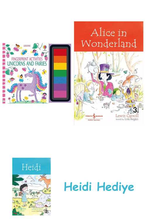 Bloomsbury Fingerprint Activities Unicorns And Fairies + Alice İn Wonderland + Heidi