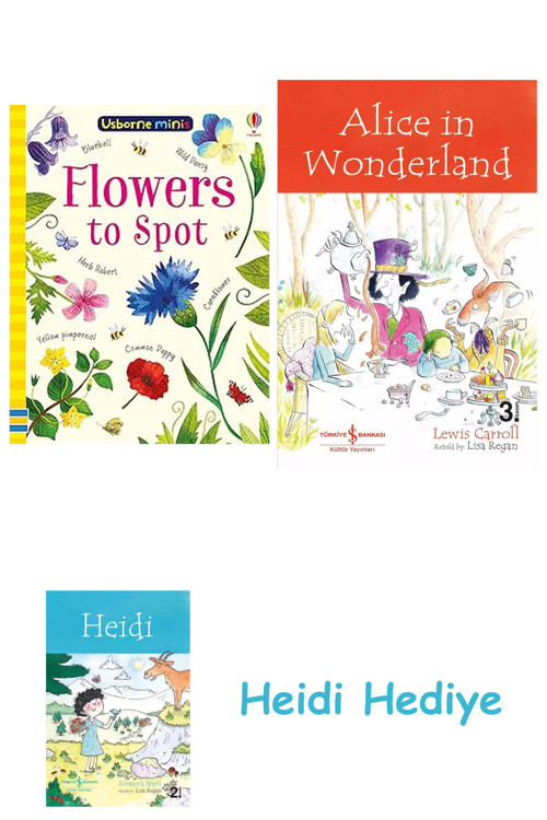 Bloomsbury Flowers To Spot (Usborne Minis) + Alice İn Wonderland + Heidi