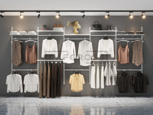 Akmir Raf Mağaza Raf Sistemi, Askılık Sistemi, Butik Rafı, Mağaza Stand, Giyinme Odası-305X200 Cm