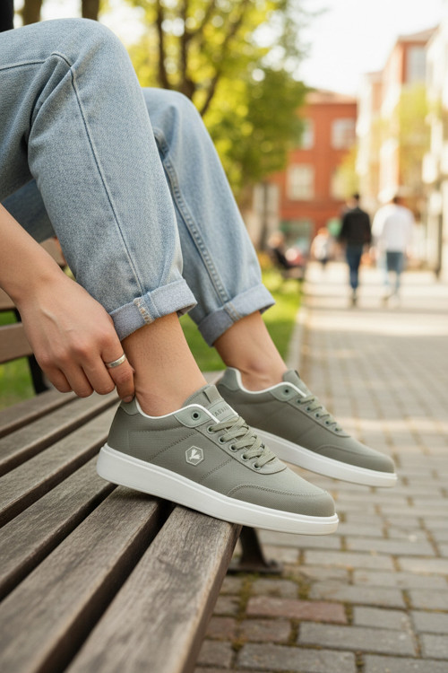 Enoch Kumaş Detaylı ve Garnili Esnek Tabanlı Bağcıklı Erkek Casual Sneaker