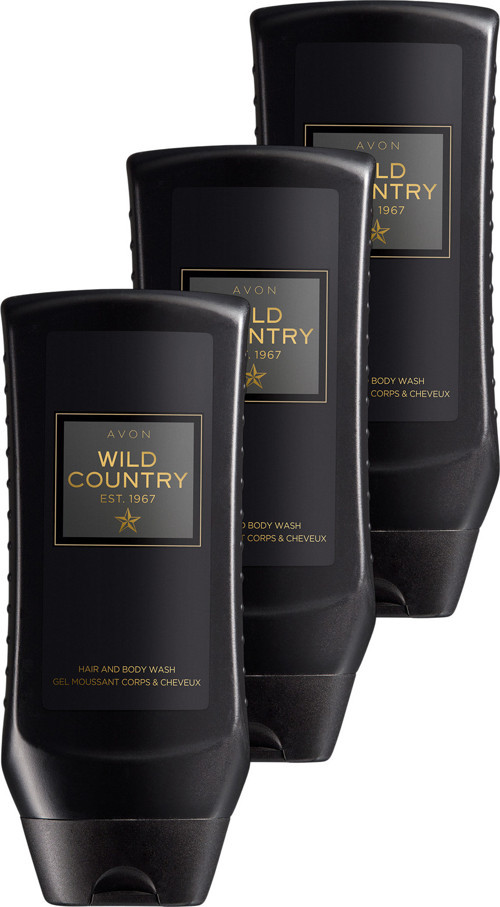 Wild Country Erkekler için Saç ve Vücut Şampuanı 250 Ml. Üçlü Paket